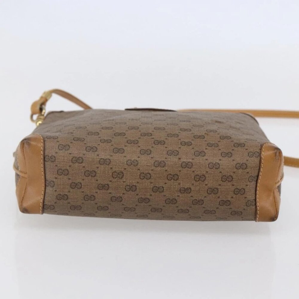 GUCCI Micro GG Supreme Shoulder Bag PVC Beige Gold 007 104 4916 Auth BA7113 - Picture 5 of 16